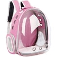 thumbnail image 1 of Pet Carrier, Cat/Dog Bubble Backpack, Pet Travel Bag, Small Space Pet Capsule Knapsack, Airline-Approved Ventilate Transparent Capsule Backpack for Hiking and Outdoor Use (Pink), 1 of 6