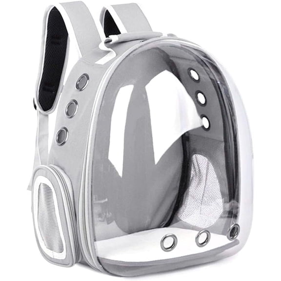 Pet Carrier, Cat/Dog Bubble Backpack, Pet Travel Bag, Small Space Pet Capsule Knapsack, Airline-Approved Ventilate Transparent Capsule Backpack for Hiking and Outdoor Use (Gray)