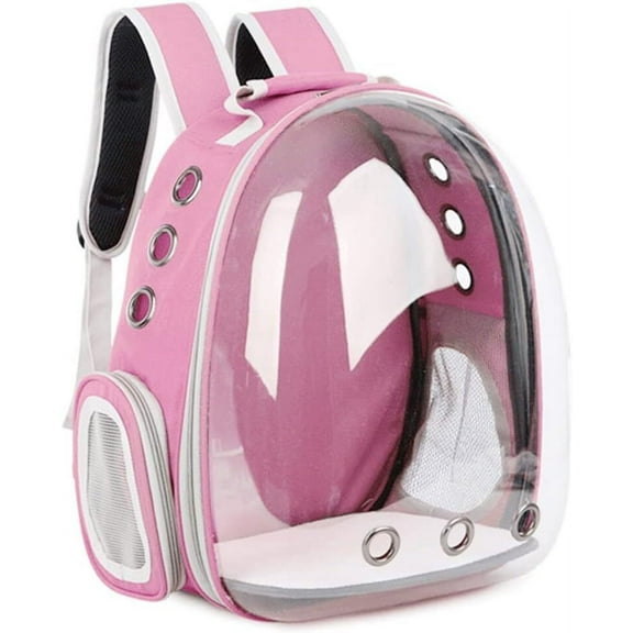 Pet Carrier, Cat/Dog Bubble Backpack, Pet Travel Bag, Small Space Pet Capsule Knapsack, Airline-Approved Ventilate Transparent Capsule Backpack for Hiking and Outdoor Use (Pink)