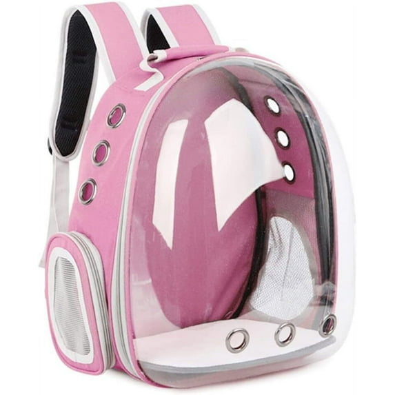 Pet Carrier, Cat/Dog Bubble Backpack, Pet Travel Bag, Small Space Pet Capsule Knapsack, Airline-Approved Ventilate Transparent Capsule Backpack for Hiking and Outdoor Use (Pink)