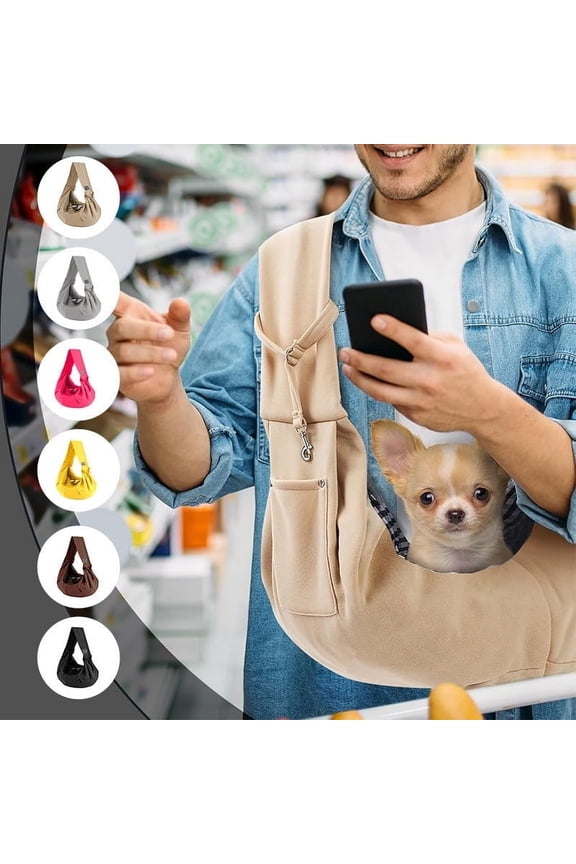 Pet Carrier for Dogs and Cats, Breathable Mesh Dog Cat Tote with Adjustable Shoulder Strap, Soft Polyester/Cotton Travel Carrier with Hook and Loop Closure, Hands-Free Lightweight Pet Sling Bag