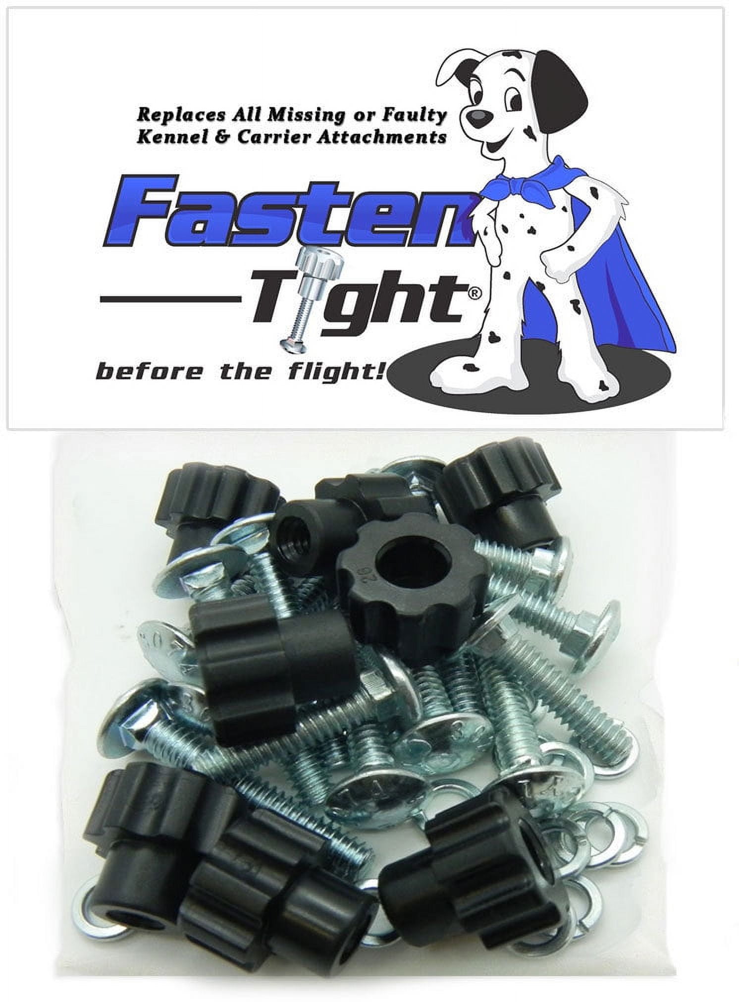 Pet Carrier Fasteners (20pk) 11/4" metal bolts BLACK Plastic Nylon