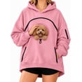 thumbnail image 1 of Pet Carrier Hoodie with Dog Pouch, Sweatshirt Cat Carrying Pocket Hoodie | Zippered Front Carrier for Small Dogs & Cats, Kangaroo Side Pocket, Sleeve Storage Big Size Soft(Pink,M), 1 of 8