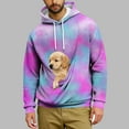 thumbnail image 1 of Pet Carrier Hoodie for Men Colorful Kitten Cat Puppy Holder Kangaroo Pocket Cozy Soft Dog Pouch Winter Drawstring Oversized Sweatshirt with Pockets Pullover Top Hoodies, 1 of 5