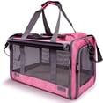 thumbnail image 1 of Pet Carrier for Large and Medium Cats up to 25 Lbs,Soft-Sided Pet Carrier for Big Medium Cats and Puppy Dog Carriers Cat Carriers,TSA Airline Approved Pet Privacy Protection Travel Carrier - Pink, 1 of 8