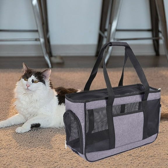 Pet Carrier, Pet Travel Bag, Small Pet Carrier Bag Under 13lb, Ventilated Mesh, Portable Shoulder Tote for Shopping, Walking, Hiking