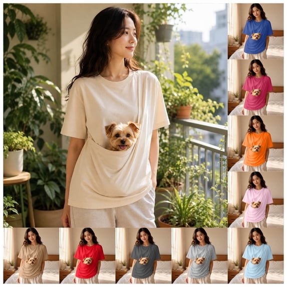 Pet Carrier Shirt,Hand-Free Dog Carrier,Kangaroo Pouch for Puppy Holder