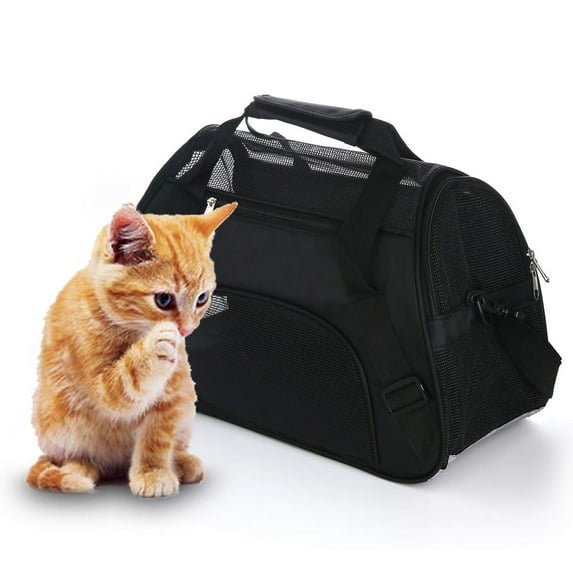 Pet Carrier Soft-Sided Carriers for Cat Carriers Dog Carrier for Small Medium Cats Dogs Puppies Pet Carrier Airline Approved up to 15 Lbs Cat Dog Pet Travel Carrier (Medium,Black)