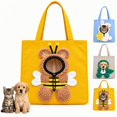Pet Carrier Tote Bag, Cat Dog Cartoon Canvas Shoulder Bag, Animal ...