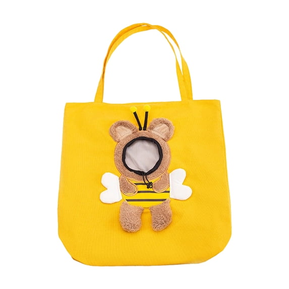 Pet Carrier Tote Bag,Paw Peek Bag Cute Design Breathable Pet Canvas Shoulder Carrier,Cat/Dog Portable Bag, Pet Canvas Shoulder Bag for Small Dogs&Cats,Yellow,17.3*17.3In