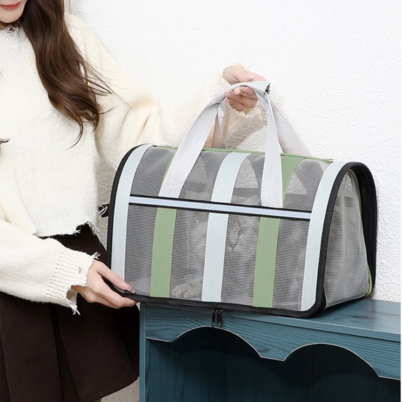 Pet Carrier for Cats & Dogs, Soft-Sided Travel Carrier, Foldable Design with Mesh Windows & Adjustable Shoulder Strap