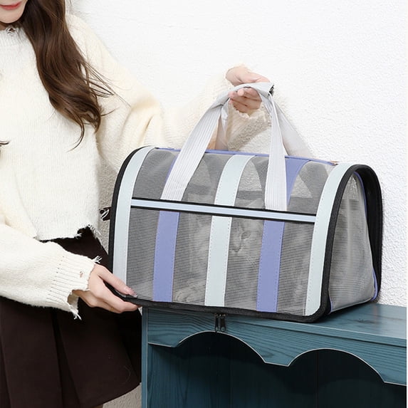 Pet Carrier for Cats & Dogs, Soft-Sided Travel Carrier, Foldable Design with Mesh Windows & Adjustable Shoulder Strap