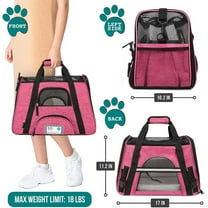 Pet Carrier for Cat & Small Dog, Soft Sided Travel Bag with Ventilation, Airline Approved, Lightweight