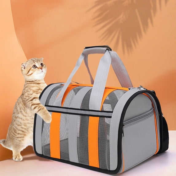 Pet Carrier for Small Dogs & Cats,Portable Soft-Sided Breathable Mesh Cat Travel Bag Handbag,Collapsible Cat Carrying Case for Cats Small Dogs Puppy