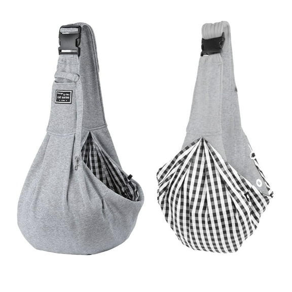 Pet Carrier for Small Dogs and Cats Pet Sling Carrier Adjustable Strap, Comfortable Sling Design for Dog Travel Bag and Puppy Carrier Gray