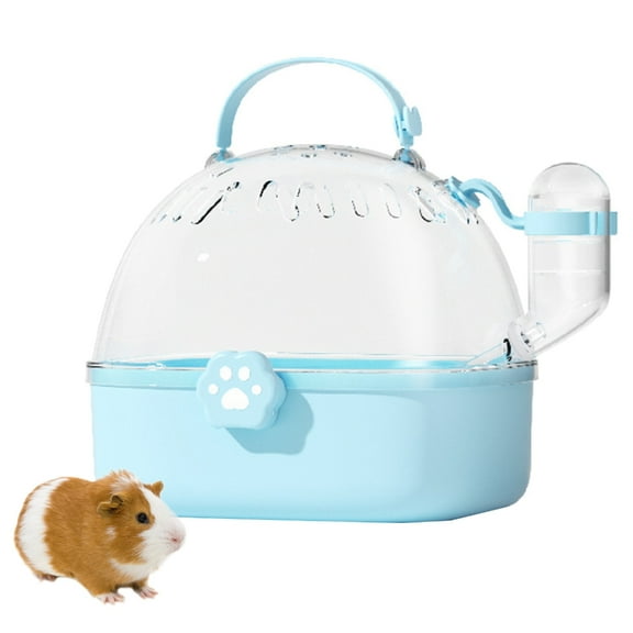 Pet Carriers Cage Portable Hamster Carrier Cage Outgoing Travel Pet Cage with Water Bottle& Clear Large Flip Cover