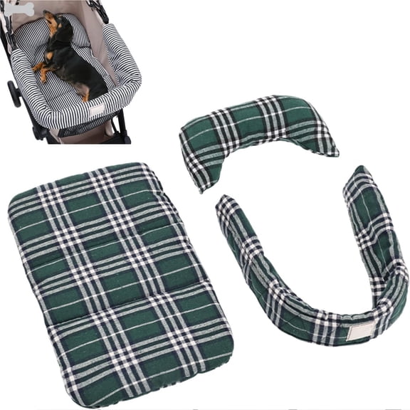 Pet Cart Cushion Side Pad Set, Portable Anti-Slip Removable Washable Carts Pad for Small Dog Cats, Comfortable Protective Puppy Cart Mat for Travel Outdoor Daily Use