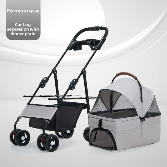 Pet Cart Lightweight Foldable Dog Ride Cat Teddy Cart Going Out Small and Medium Dog Pull Cart