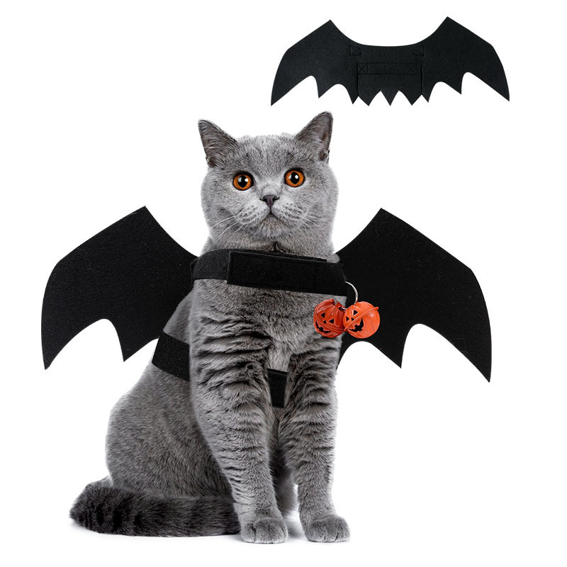 Pet Cat Bat Wings for Halloween Party Decoration, Puppy Collar Leads