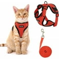 thumbnail image 1 of Pet Cat Cat leash Harness Escape Proof Soft Adjustable Vest Harnesses for Cats,Easy Control Breathable Reflective Strips Jacket (red,M), 1 of 7