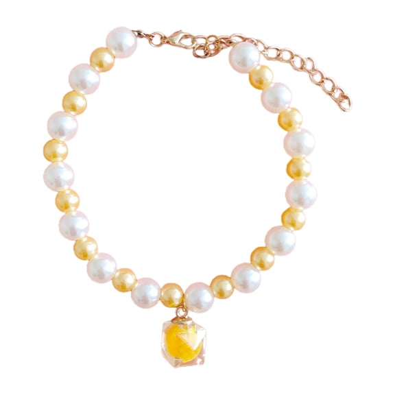 Pet Cat Collar Imitation Pearls Necklace Adjustable Collars for Small Dog Puppy Cat Collar Accessories,1Pcs