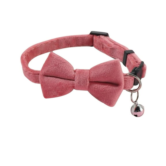 Pet Cat Collar Velvet Texture Suede Bow Cat Collar With Cute Bow Design Pet Collar With Buckle Pet Accessories For Small Dogs And Cats