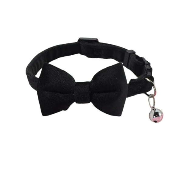 Pet Cat Collar Velvet Texture Suede Bow Cat Collar With Cute Bow Design Pet Collar With Buckle Pet Accessories for Small Dogs and Cats