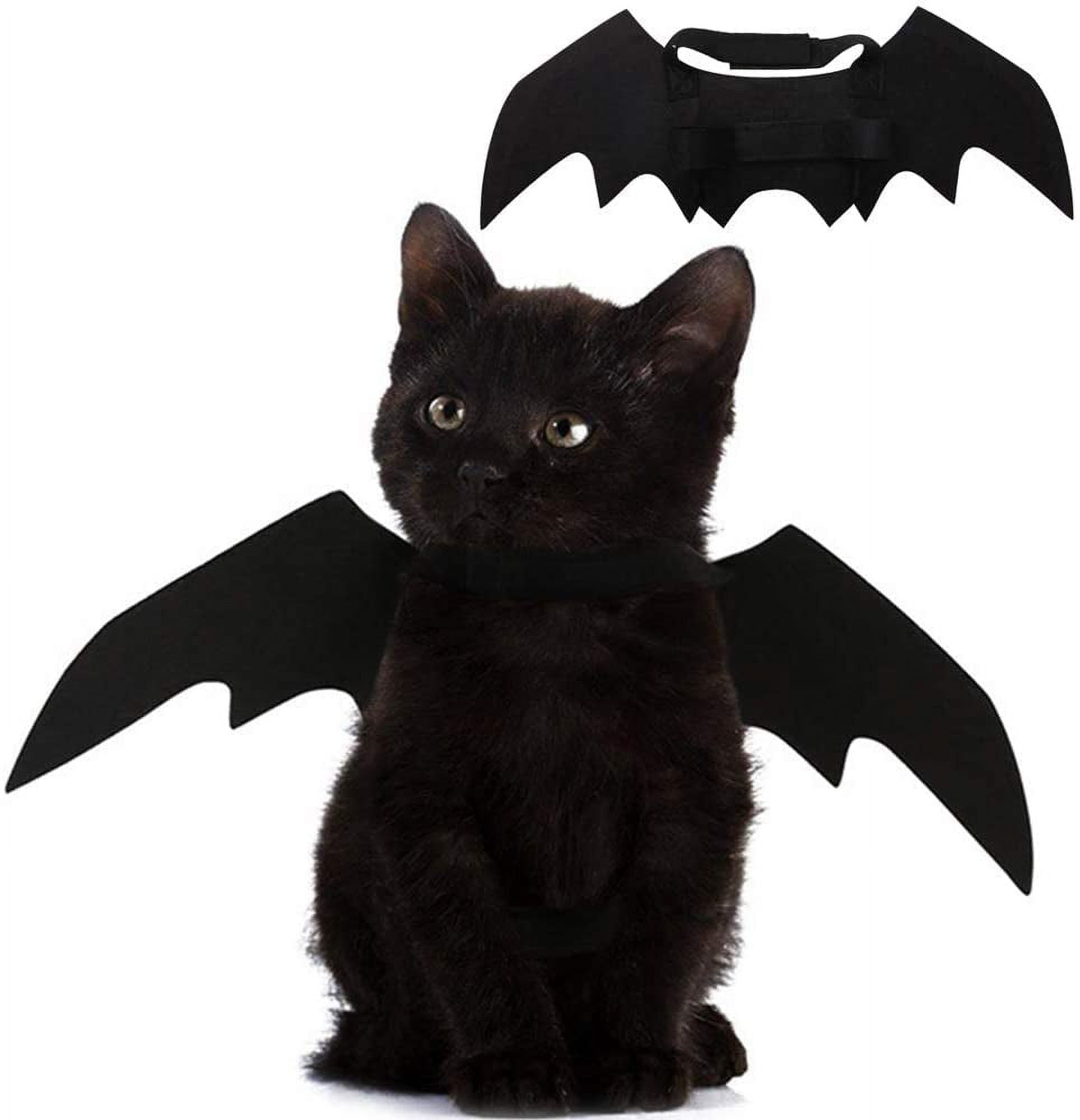 Pet Cat Costume Halloween Bat Wings Pet Costumes Pet Apparel for Small Dogs and Cats, Collar Cosplay Bat Costume