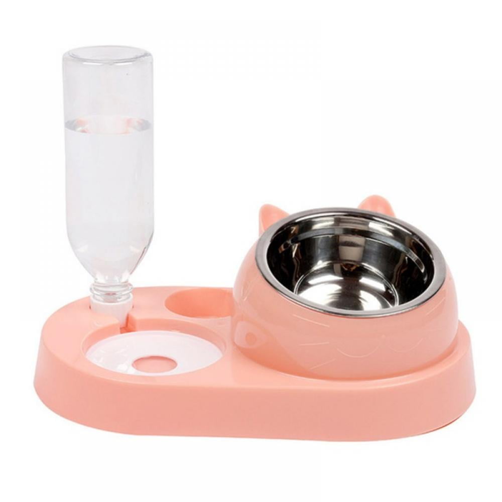 Pet Cat Dog Bowl Raised Cat Food Water Bowl with Detachable Elevated Stand Pet Feeder Bowl No