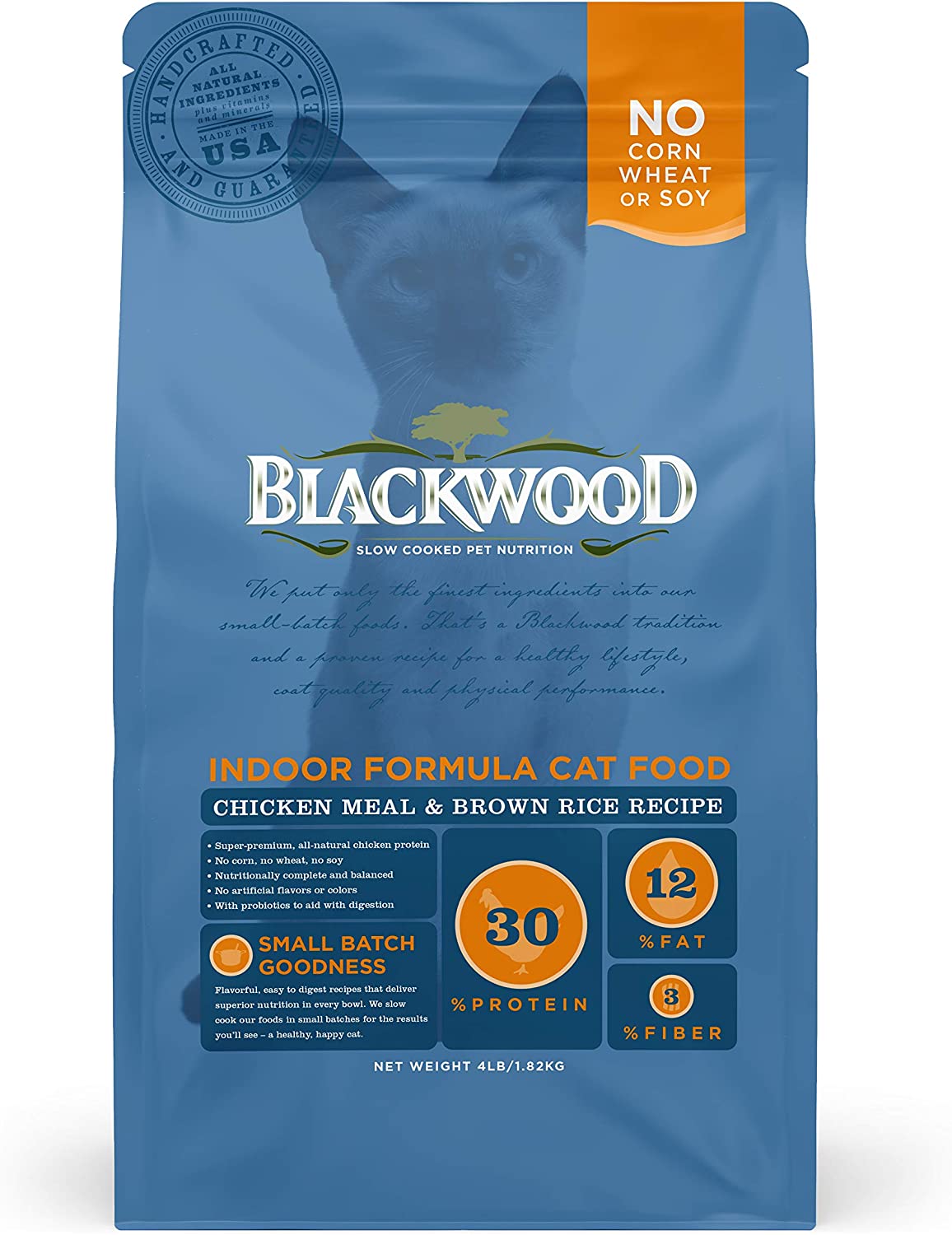 Pet Cat Food Made In USA [Super Premium Dry Cat Food For Adult, Indoor