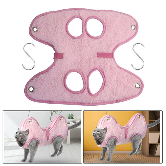 Pet Cat Grooming Hammock Helper Multifunctional Durable for Washing Trimming S Pink