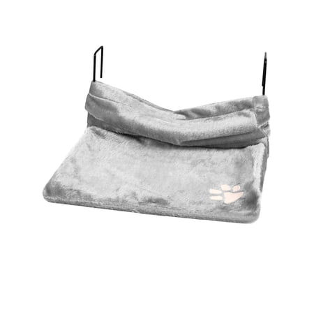 Pet Cat Hammock Chair Hanging Bed Blanket Resting Winter Mat Warm Basking Sleeping Bed Cage Hammock for Indoor Loungers Garden Gray