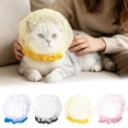 thumbnail image 1 of Pet Cat Head Net, Breathable Mesh Head Cover Protector for Small Dog Cat, Anti-Scavenging Muzzle Mask Elastic Net with Quick Release Buckle for Walking,Yellow+Blue+Pink+Black, 1 of 12