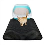 Pet Cat Litter Mat, Nest Cage Double Splash Cat Litter Pad Soft Material for Paws, 30 * 30cm, Black