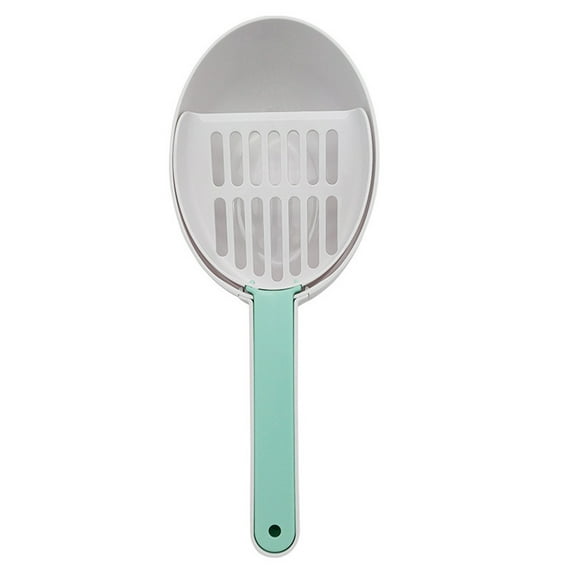 Pet Cat Litter Scoop – 2 in 1 Sifter and Scoop – Long Handled Litter Box Scooper – Aluminum Metal with Cozy Grip Handle