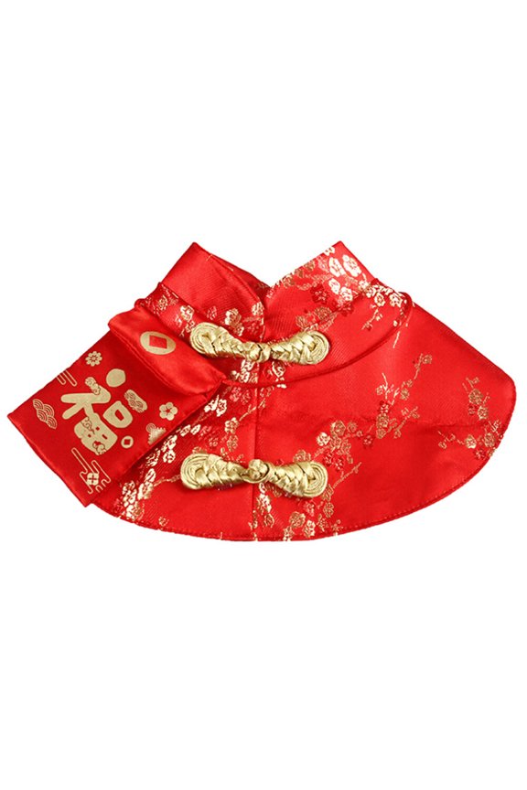 Pet Cat New Year Cloak Clothes Party Costume Chinese Tang Dynasty Dress Festival Cloak with Red Envelope