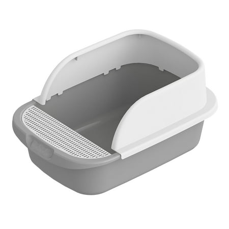 Pet Cat Portable Semi-enclosed Large Easy Clean Detachable Gray52cmx36cmx21.5cm