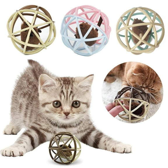 Pet Cat Prisoner Mouse Ball Puzzle Toy Sisal Ball Funny Cat Toy Interactive