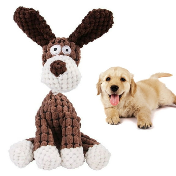 Squeaky Plush Dog Toys,Durable Stuffed Animal Plush Chew Toys with Squeakers,Cute Soft Dog Toys for Teeth Cleaning,Dog Style