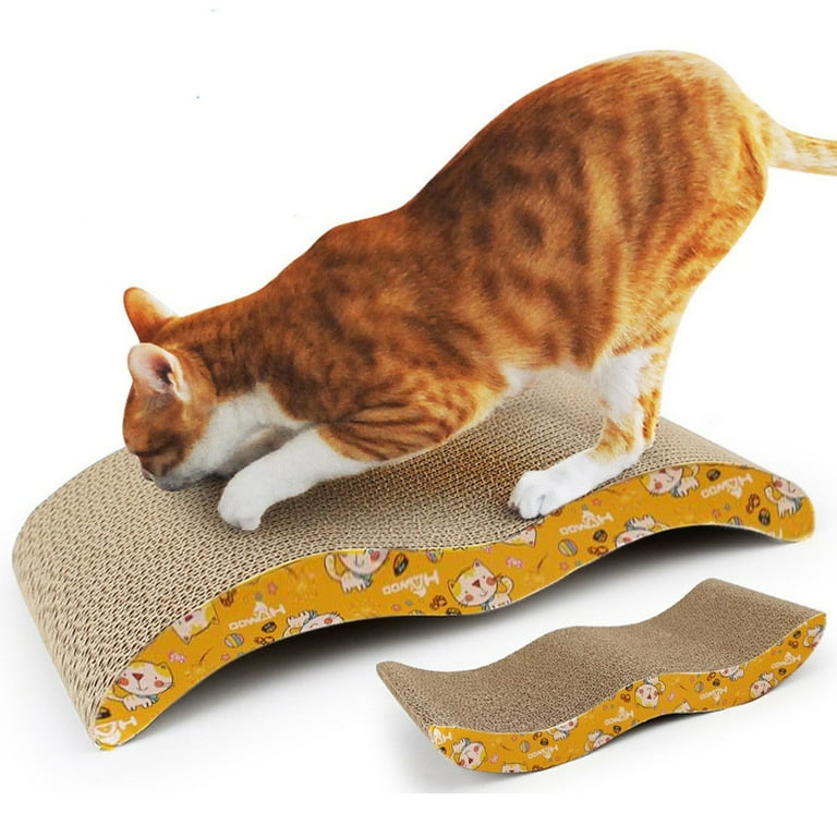 Pet Corrugated Cardboard Catnip Scratcher Durable Indoor Cat Scratching Pad and Bed Walmart