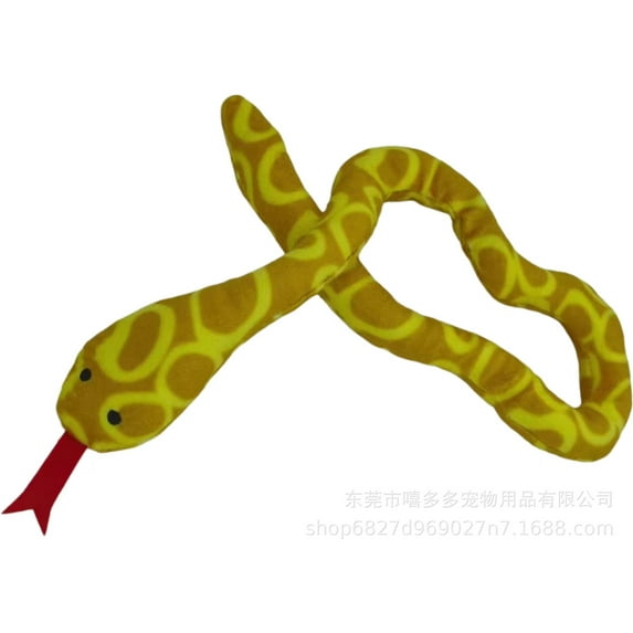 Pet Cat Toy Greedy Snake Teeth Grinding Durable Pet Plush Toy Funny Interactive Cat Dog Toy (Golden pattern)