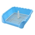 thumbnail image 1 of Pet Cat Training Toilet Tray, Washable Litter Bedding Box Portable Bedpan Puppy Potty Detachable Lattice Dogs Toilet for Bunny Small Animals Blue Small, 1 of 8