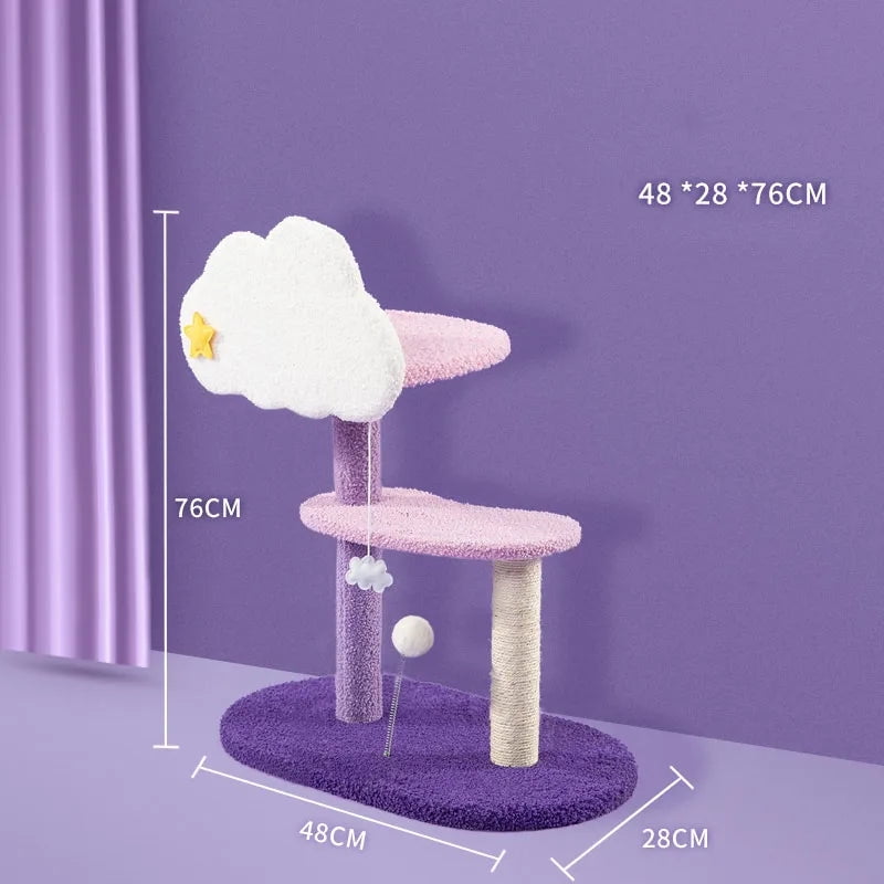 Pet Cat Tree Toy Condo Cat Climbing Tower Multilayer With Hammock Cat