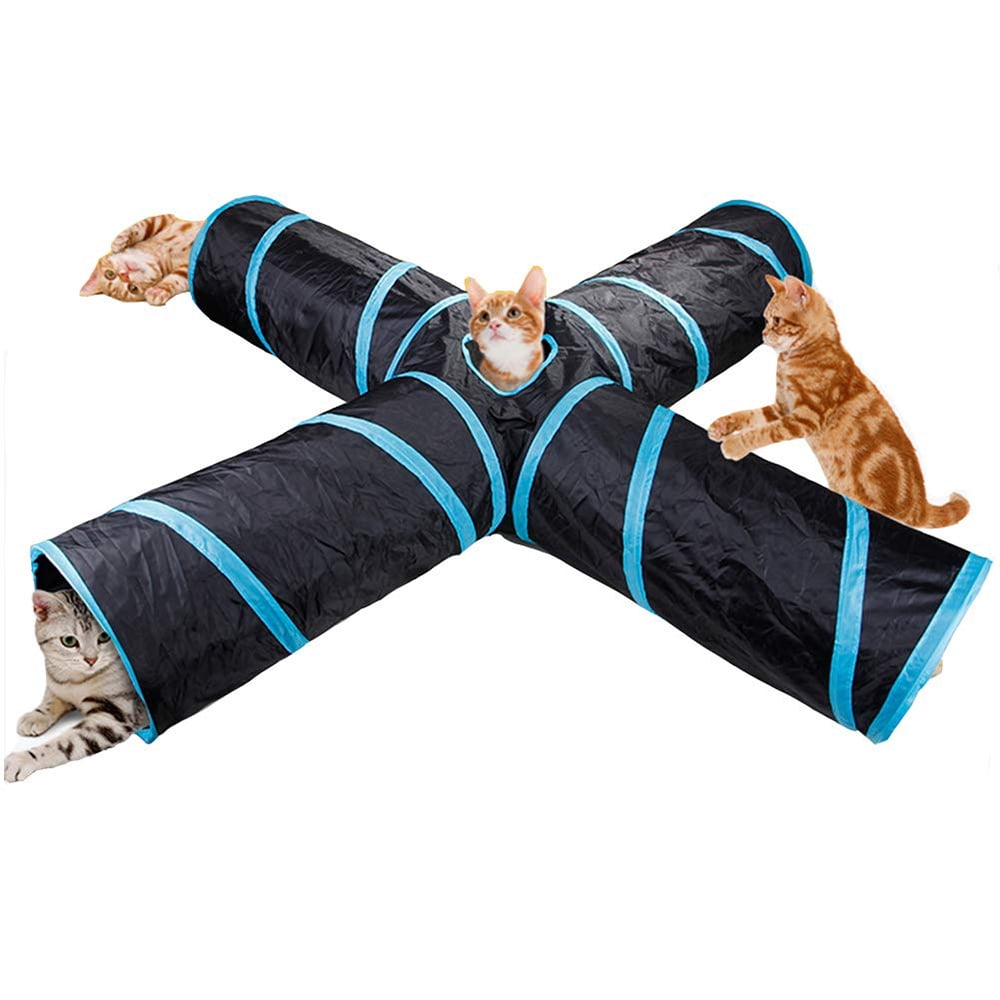 Pet Cat Tunnel Tube Toys 4/5 Way Collapsible, Tunnels for Indoor Cats
