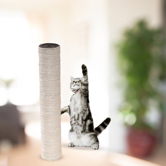 Pet Cat scratching posts Replacement Sisal Rope DIY Replaceable Sharpen Claw Toy Supplies Scratch Post Refill Pole for Indoor Playing white 40cmx8cm