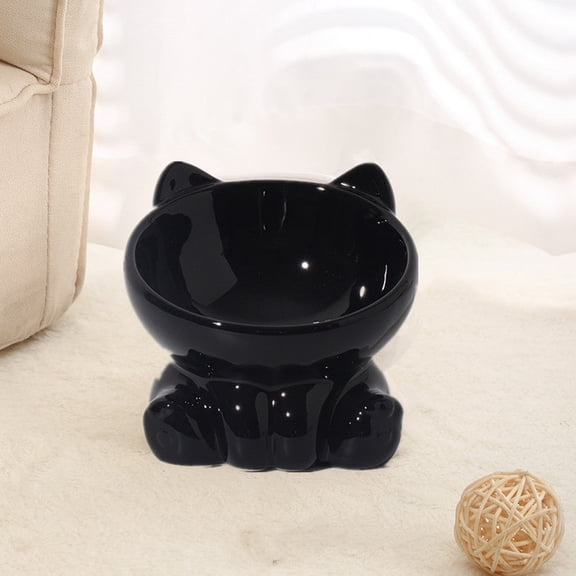 Pet Cats Bevel Ceramic Stone Neck Bowl