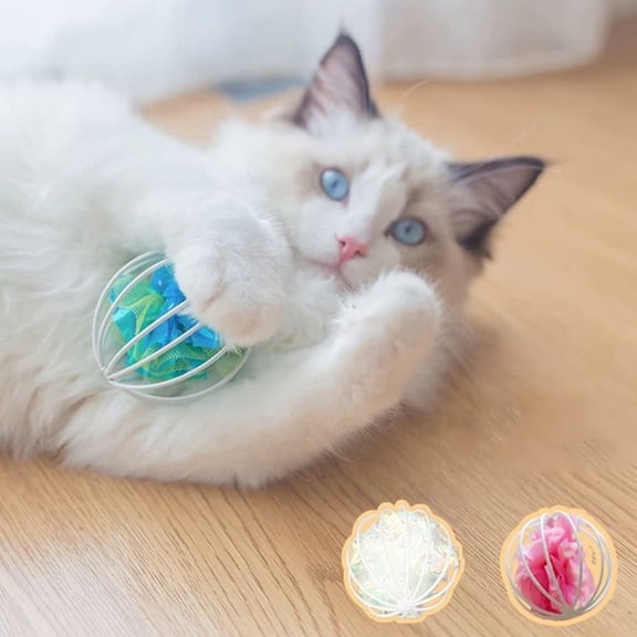 Pet Cats Kitten Sound Paper Caged Ball Bite-resistant Interactive Play Chew Toy