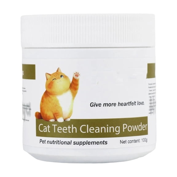 Pet Cats Toothpaste, Veterinary-Grade Enzymatic Dental Powder for Feline Oral Care, Tartar Control and Fresh Breath, 60g