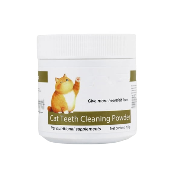 Pet Cats Toothpaste, Veterinary-Grade Enzymatic Dental Powder for Feline Oral Care, Tartar Control and Fresh Breath, 60g