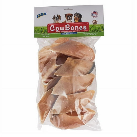 Pet Center, Inc. PCI Cow Bones Odor Free Prime Double Cut Natural Hooves, 10 Count Pack